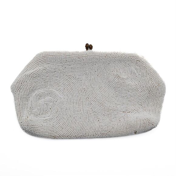 Saks Fifth Avenue Vintage 50's Beaded Coin Purse Clutch - Picture 1 of 8